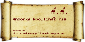 Andorka Apollinária névjegykártya